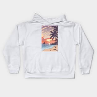 Sunset at the beach Kids Hoodie